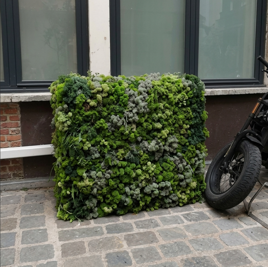 Cache climatisation végétalisé avec feuillage vert à Paris